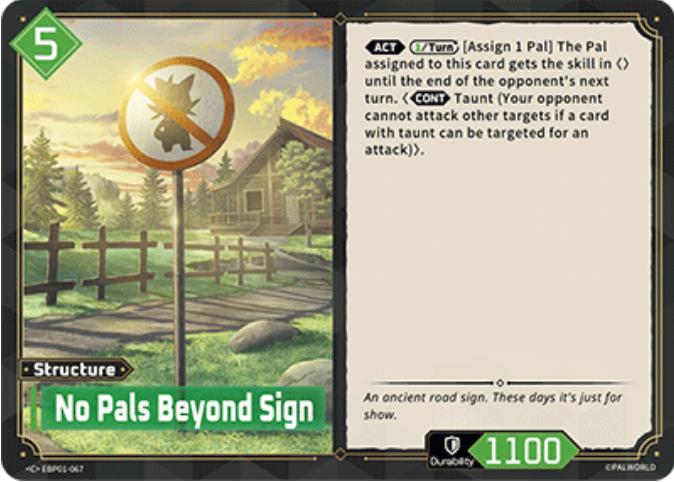 No Pals Beyond Sign - EBP01-067