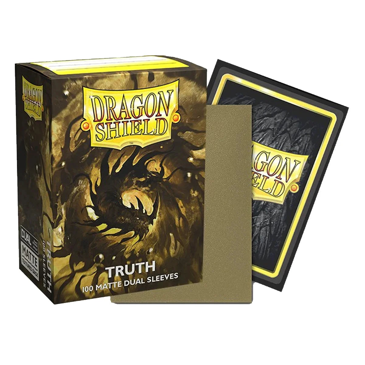 Dragon Shield Standard 100ct Dual Matte Truth Gold Sleeves 63x88mm