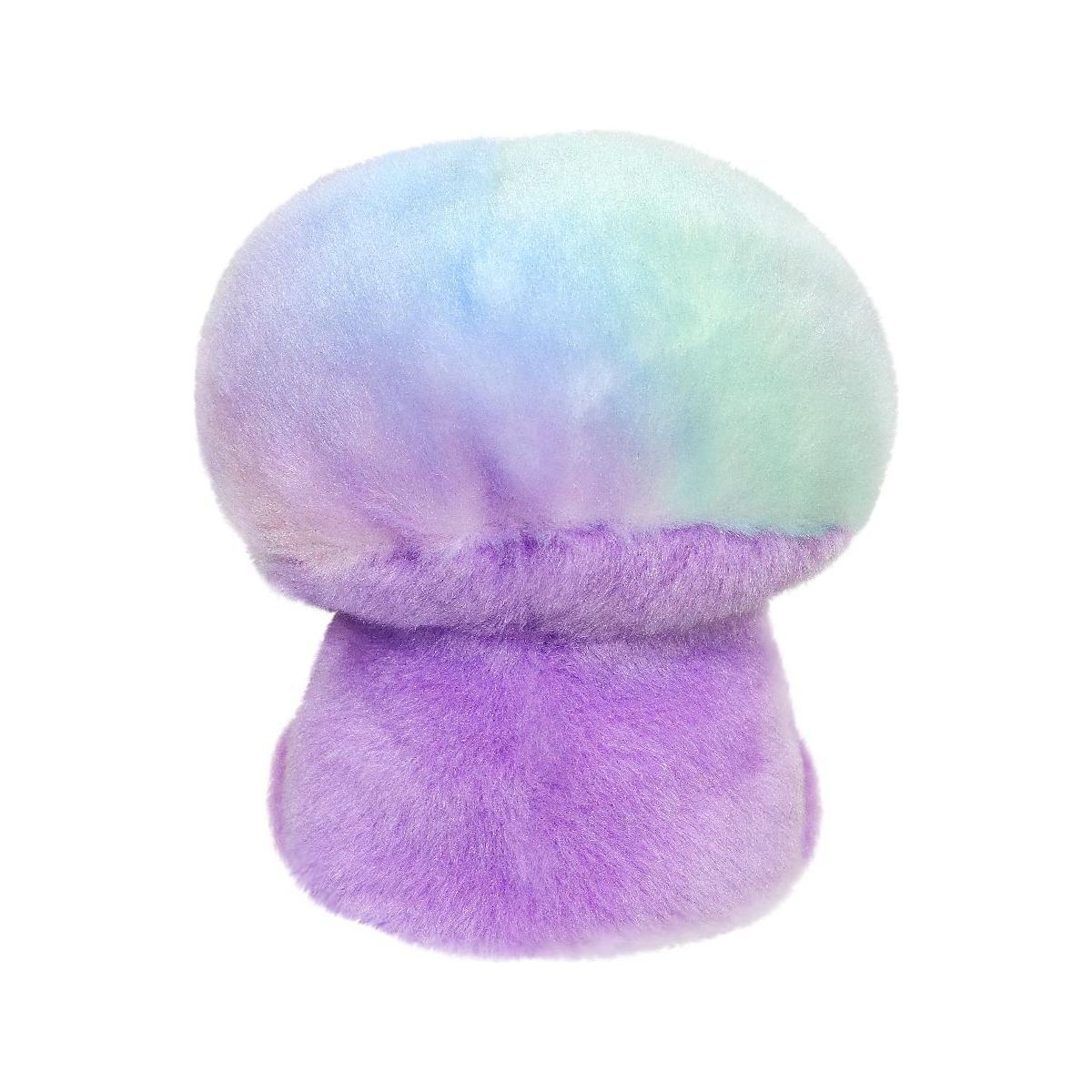The Twice as Sweet Palm Pal Lunette Mushroom is a plush toy with a fluffy texture and pastel purple, blue, and green gradient cap and stem—an adorable soft mushroom perfect for cozy cuddles.