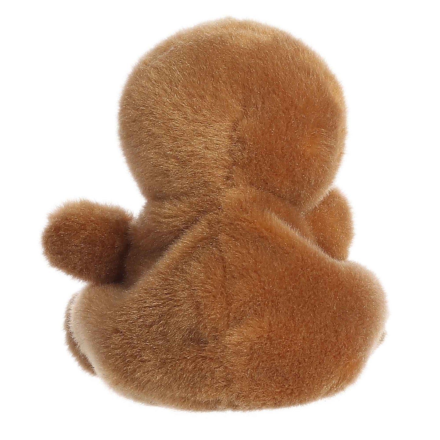 The Twice as Sweet Palm Pal Slomo Sloth is a soft, brown plush with a round head, small arm, and round body, shown from the back against a white background—ideal for cuddling or napping.