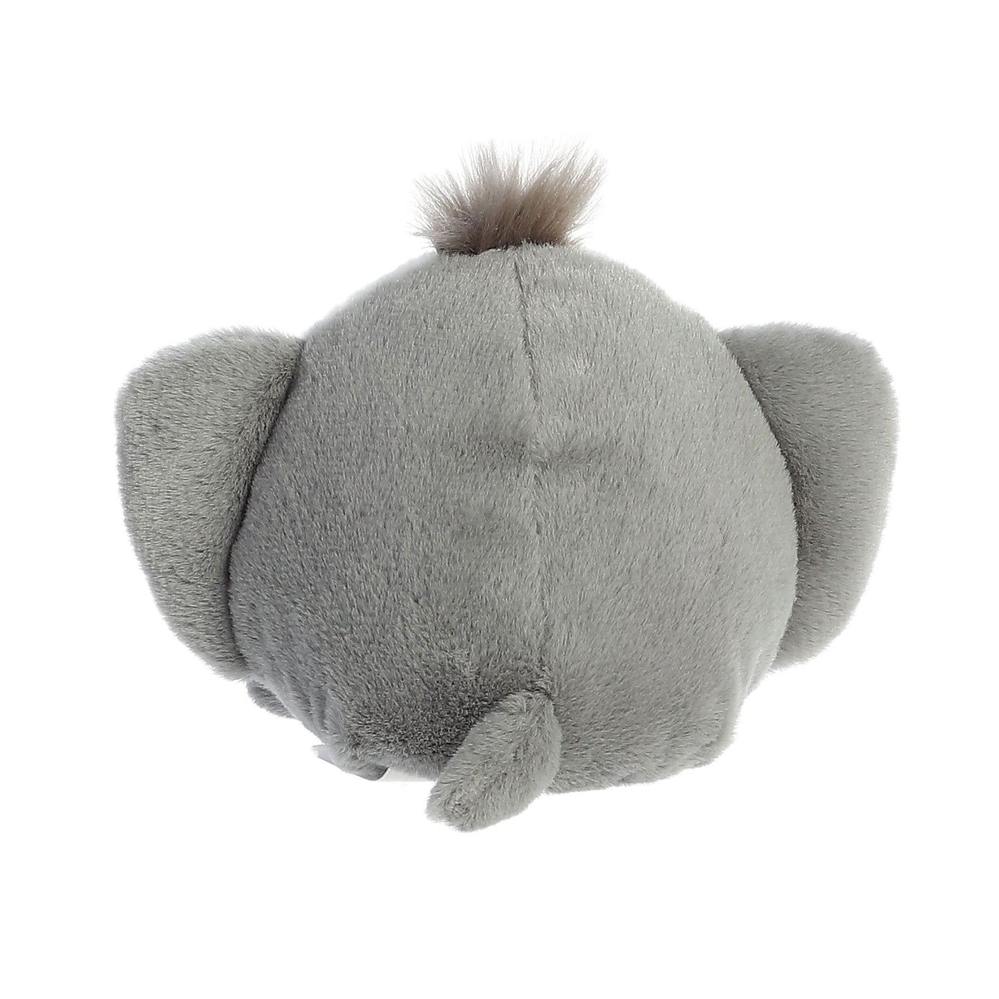 The Twice as Sweet Palm Pal Flapjack Stingray is a round, gray plush toy with floppy fins and a small tail, shown from behind—perfect for any aquatic stuffed animal collection.