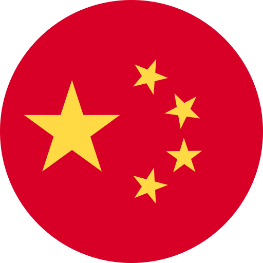 A red circle with one large yellow star and four smaller yellow stars in a semicircle, representing the national flag of China.