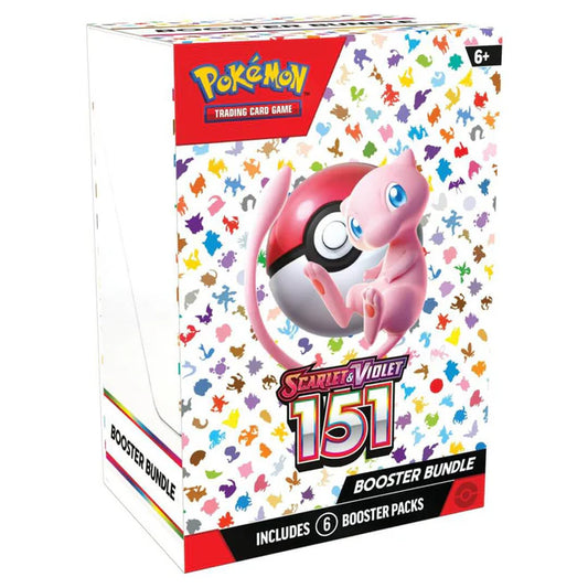 Pokémon trading card game booster bundle box 'Scarlet & Violet 151' with colorful design and Pokéball logo.
