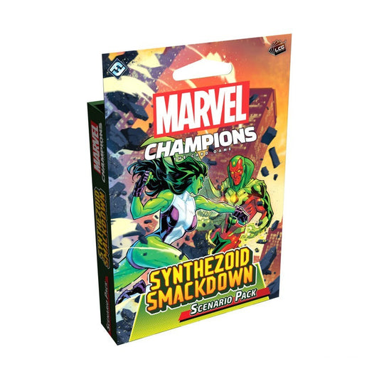 Marvel Champions card game scenario pack with superhero artwork on a white background