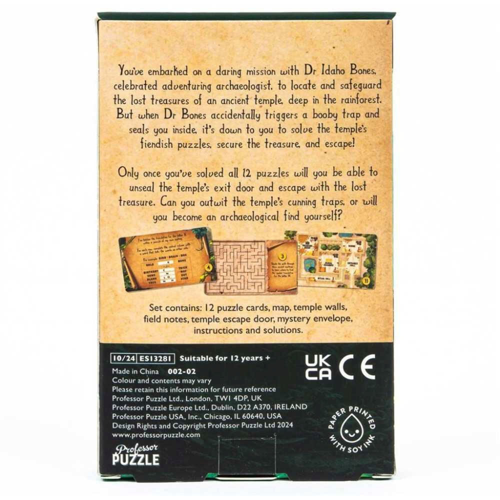 Back of the Escape from the Lost Temple game box