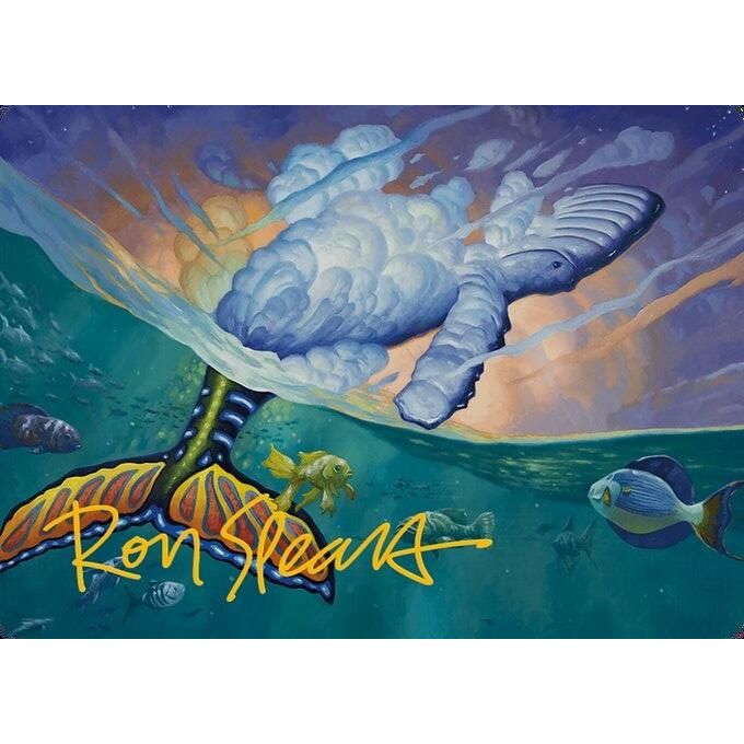 Dreamtide Whale Art Card (Gold-Stamped Signature)
