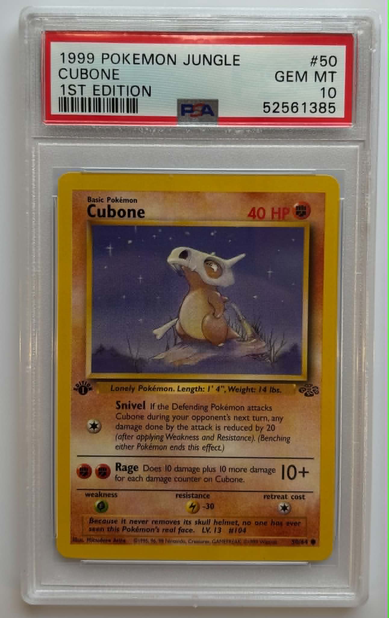 PSA10 Cubone 1st Edition (JU - 50/64)