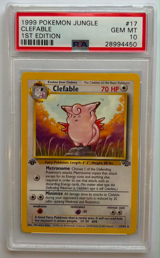 PSA10 Clefable 1st Edition (JU - 17/64)