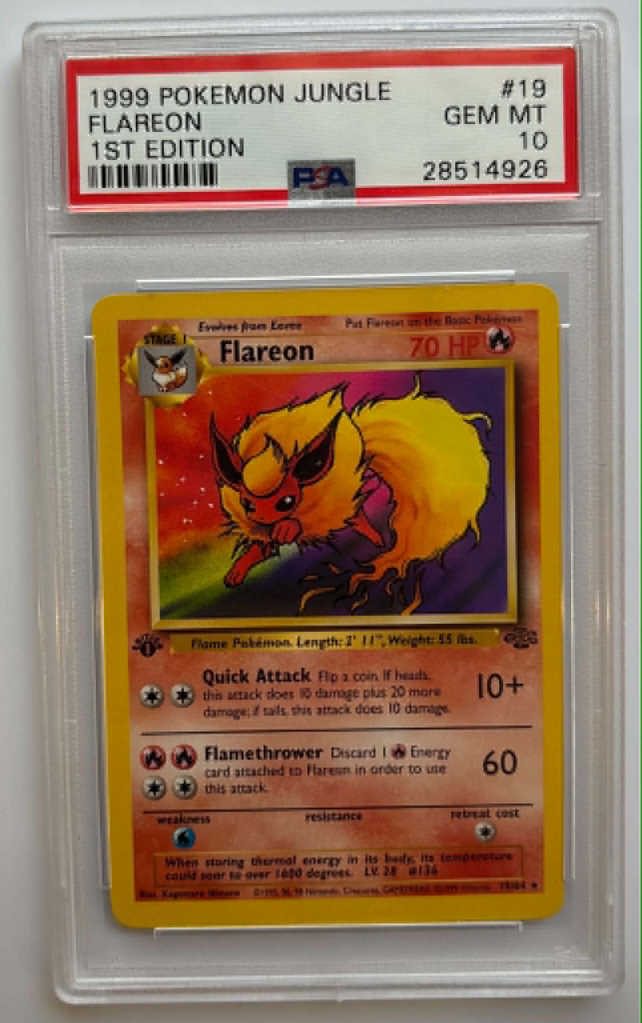 PSA10 Flareon 1st Edition (JU - 19/64)
