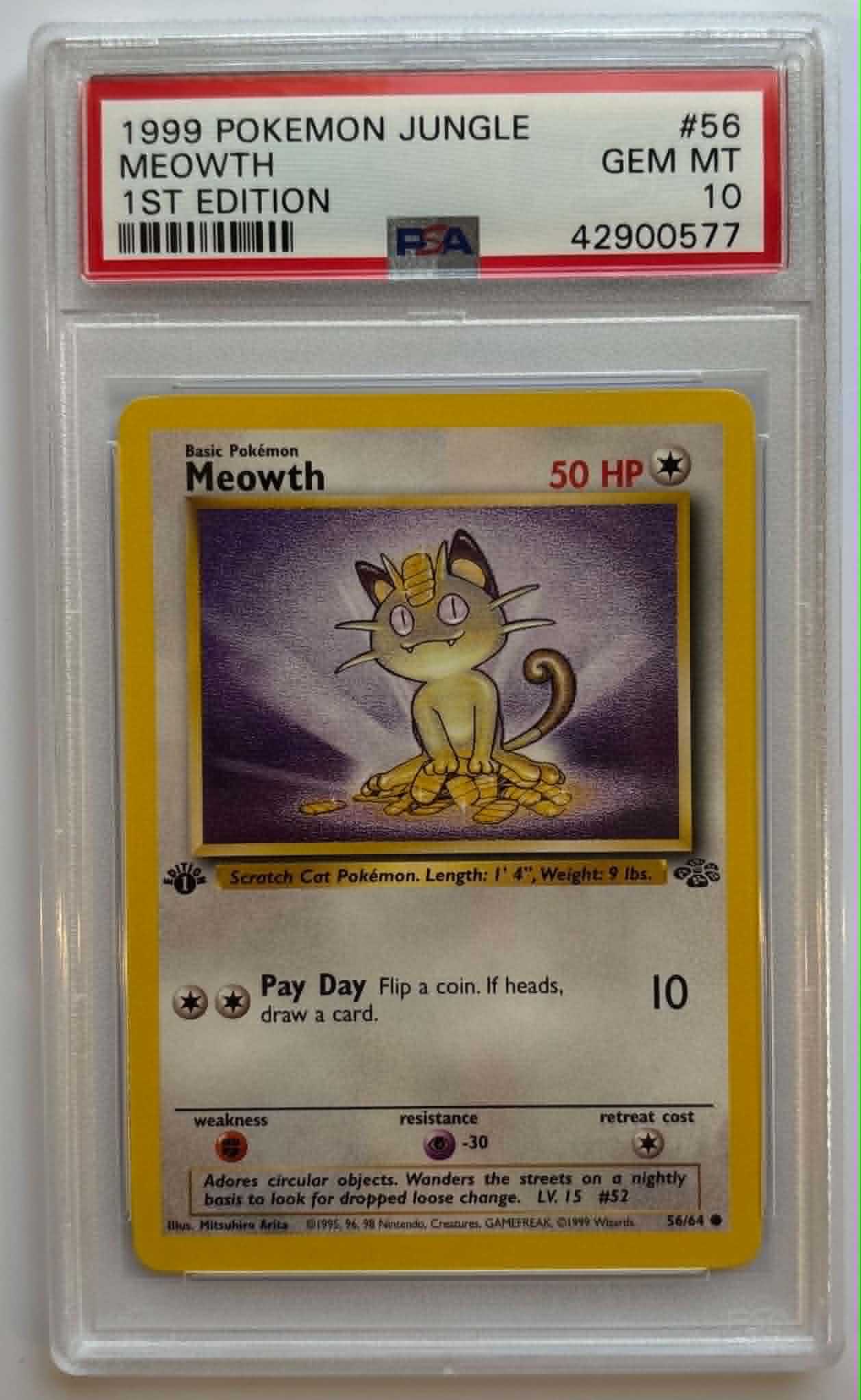 PSA10 Meowth 1st Edition (JU - 56/64)