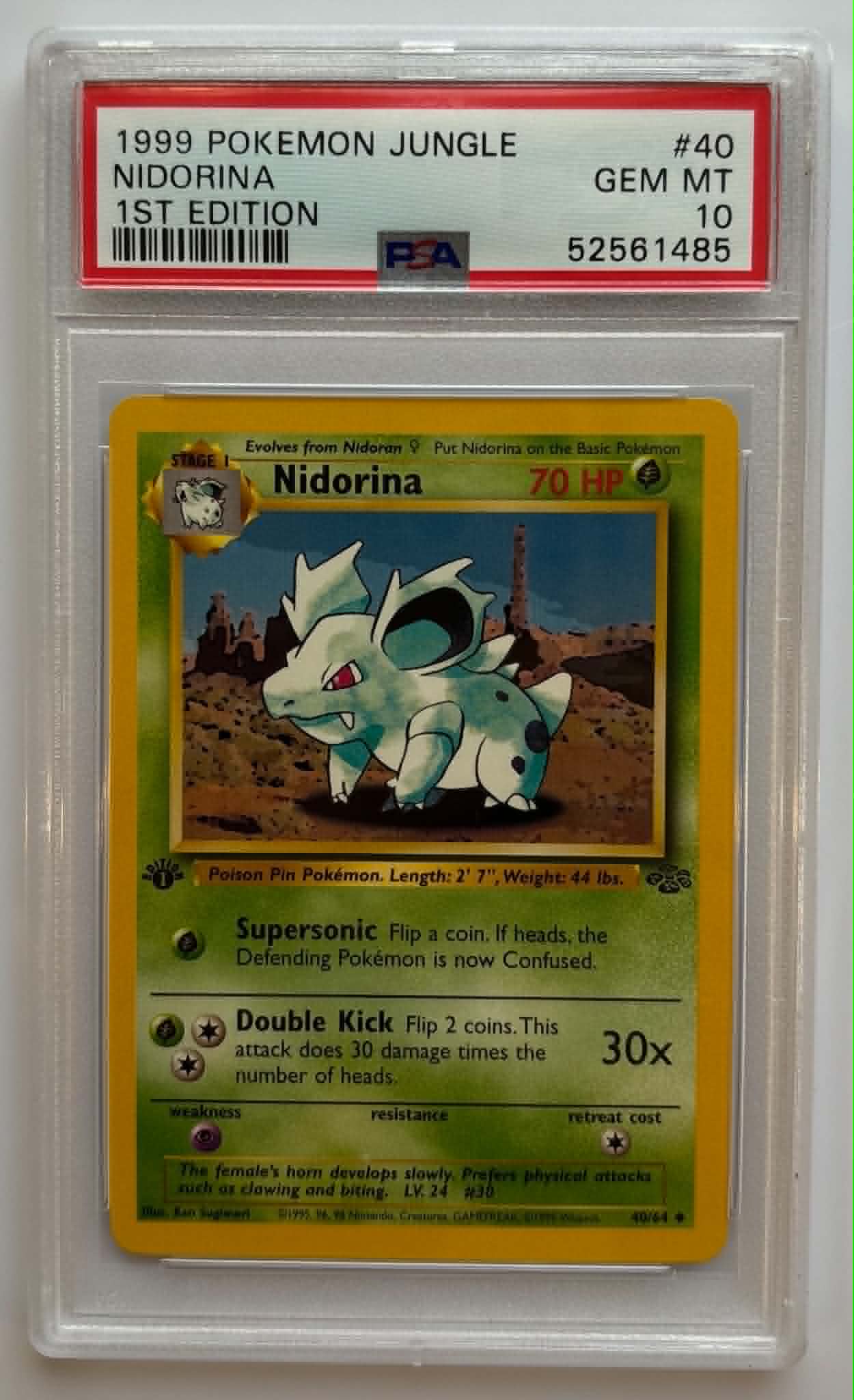 PSA10 Nidorina 1st Edition (JU - 40/64)