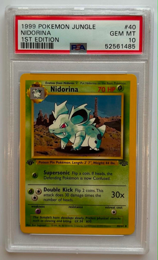 PSA10 Nidorina 1st Edition (JU - 40/64)