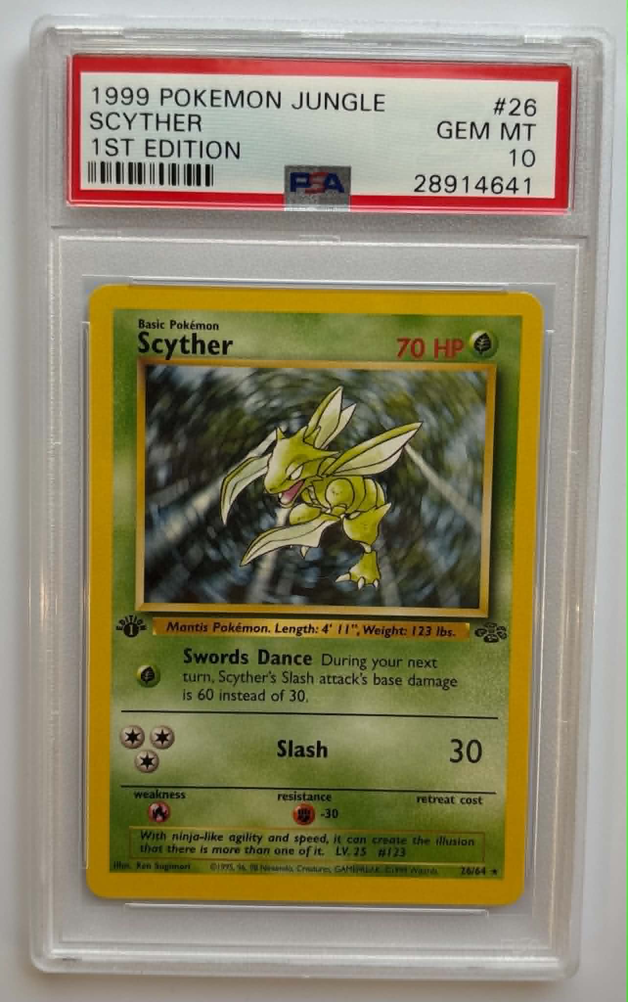 PSA10 Scyther 1st Edition (JU - 26/64)