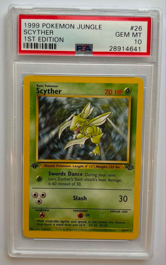 PSA10 Scyther 1st Edition (JU - 26/64)