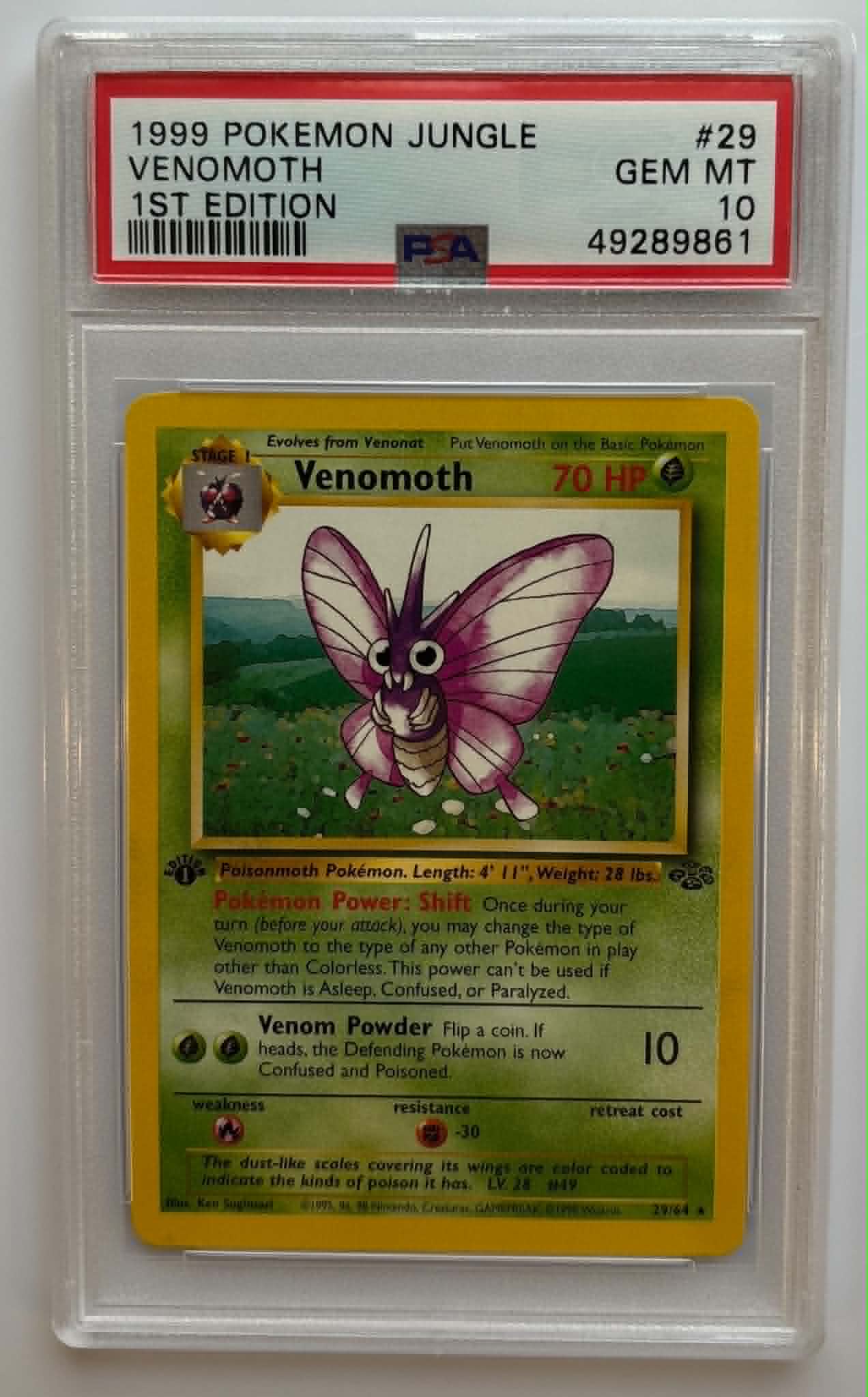 PSA10 Venomoth 1st Edition (JU - 29/64)