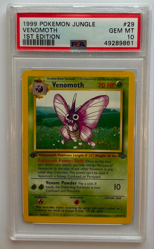 PSA10 Venomoth 1st Edition (JU - 29/64)