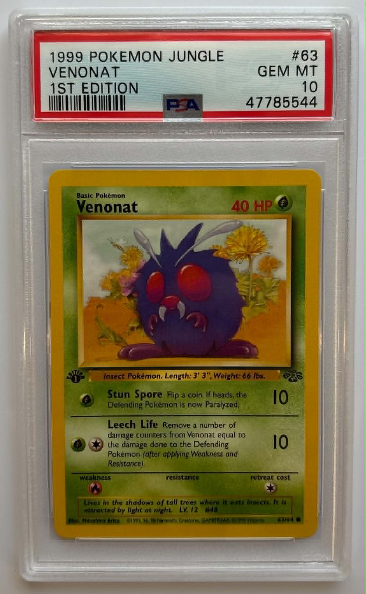 PSA10 Venonat 1st Edition (JU - 63/64)