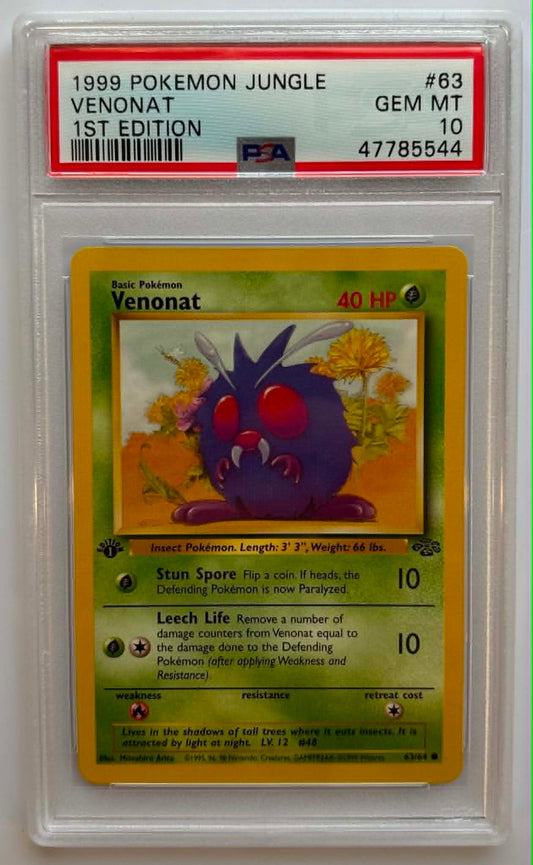 PSA10 Venonat 1st Edition (JU - 63/64)