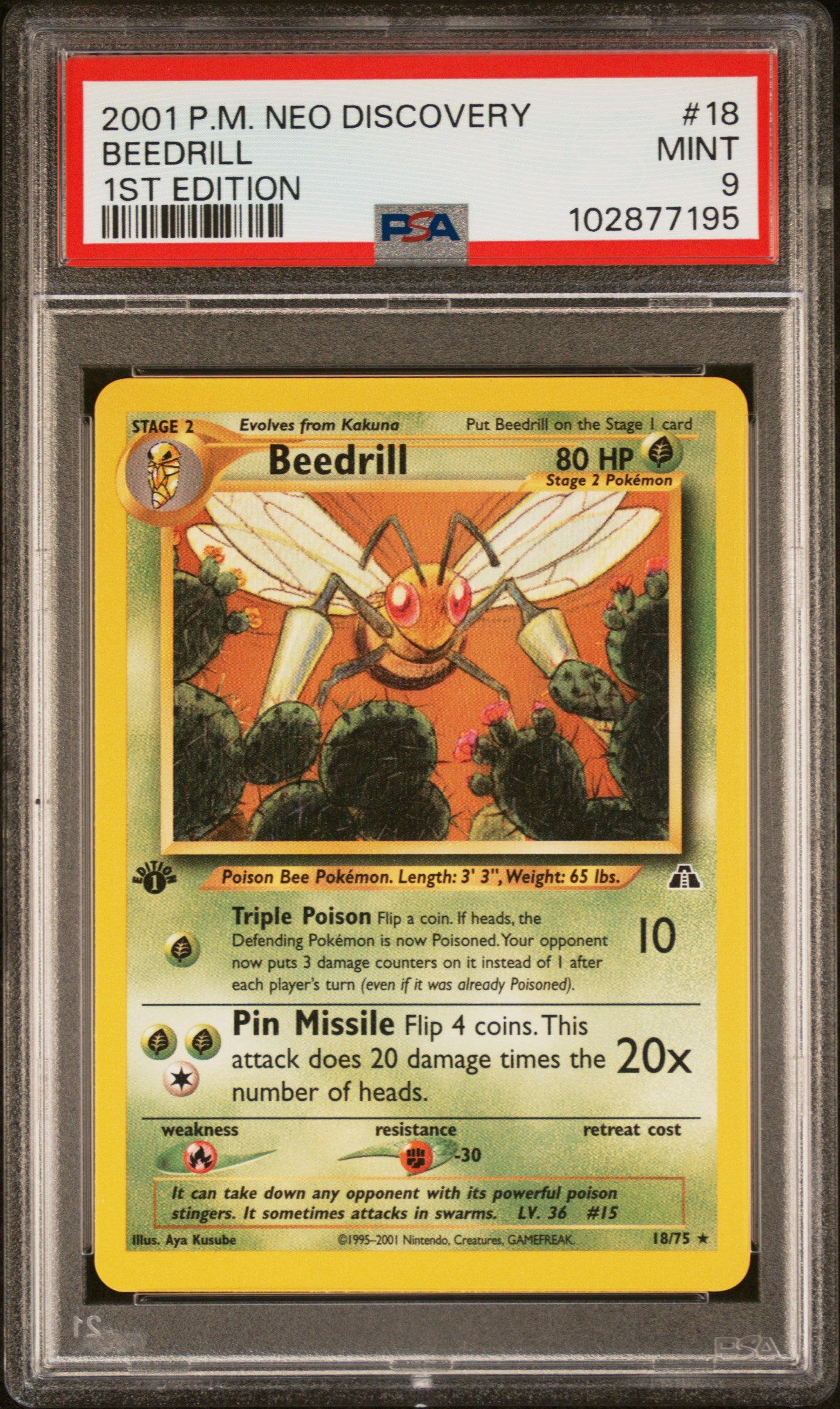 PSA9 Beedrill 1st Edition (N2 - 18/75)