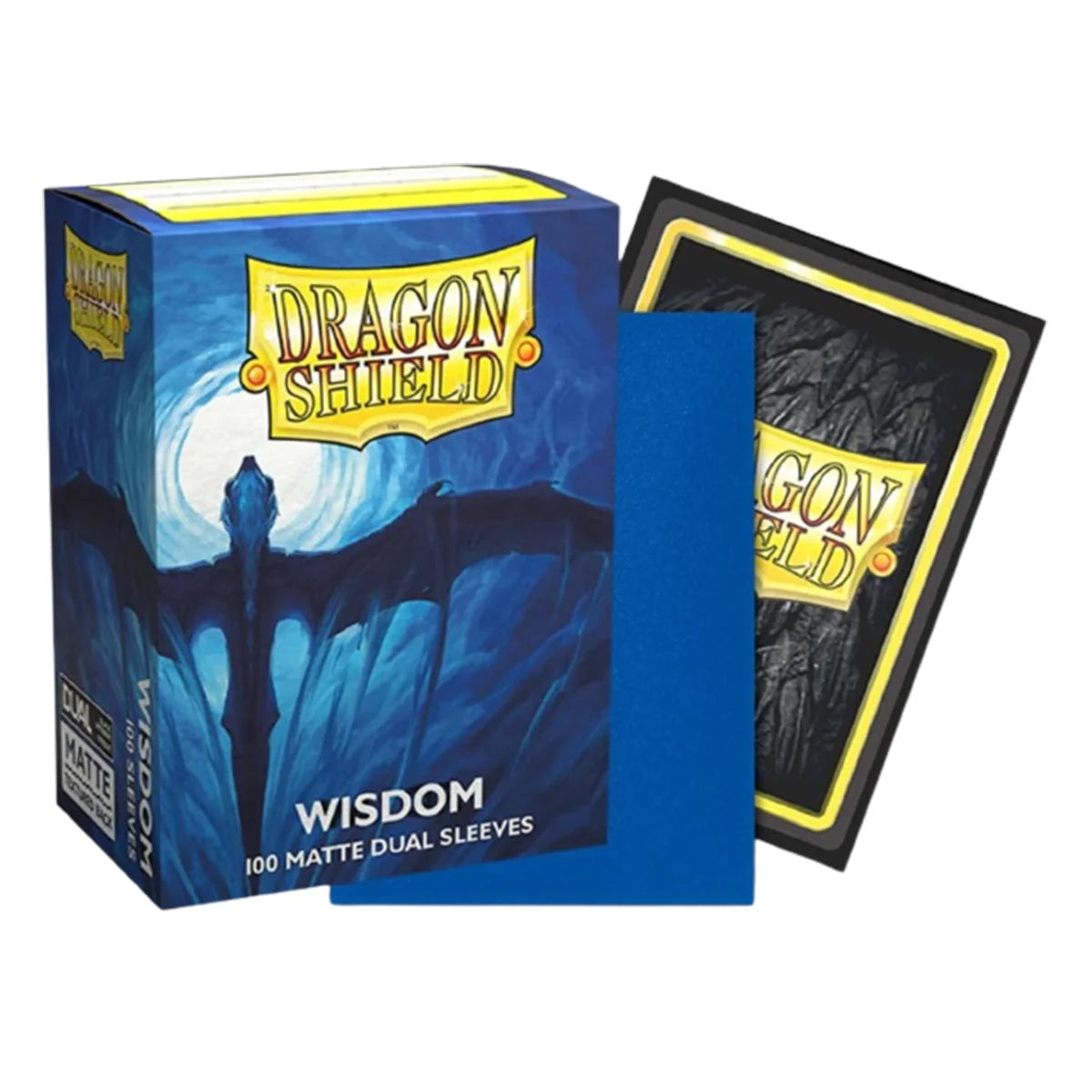 Dragon Shield card sleeves packaging with blue and yellow design