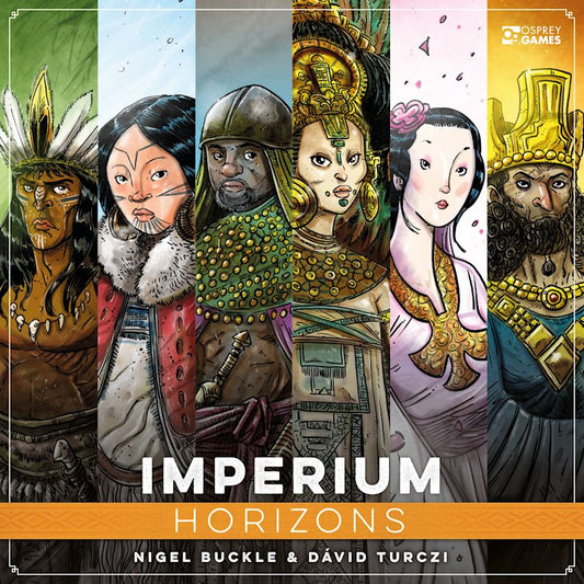 Cover of 'Imperium Horizons' with illustrated characters and Osprey Games logo.