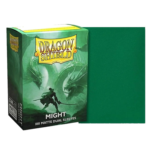 Dragon Shield Might green card sleeves packaging on a white background