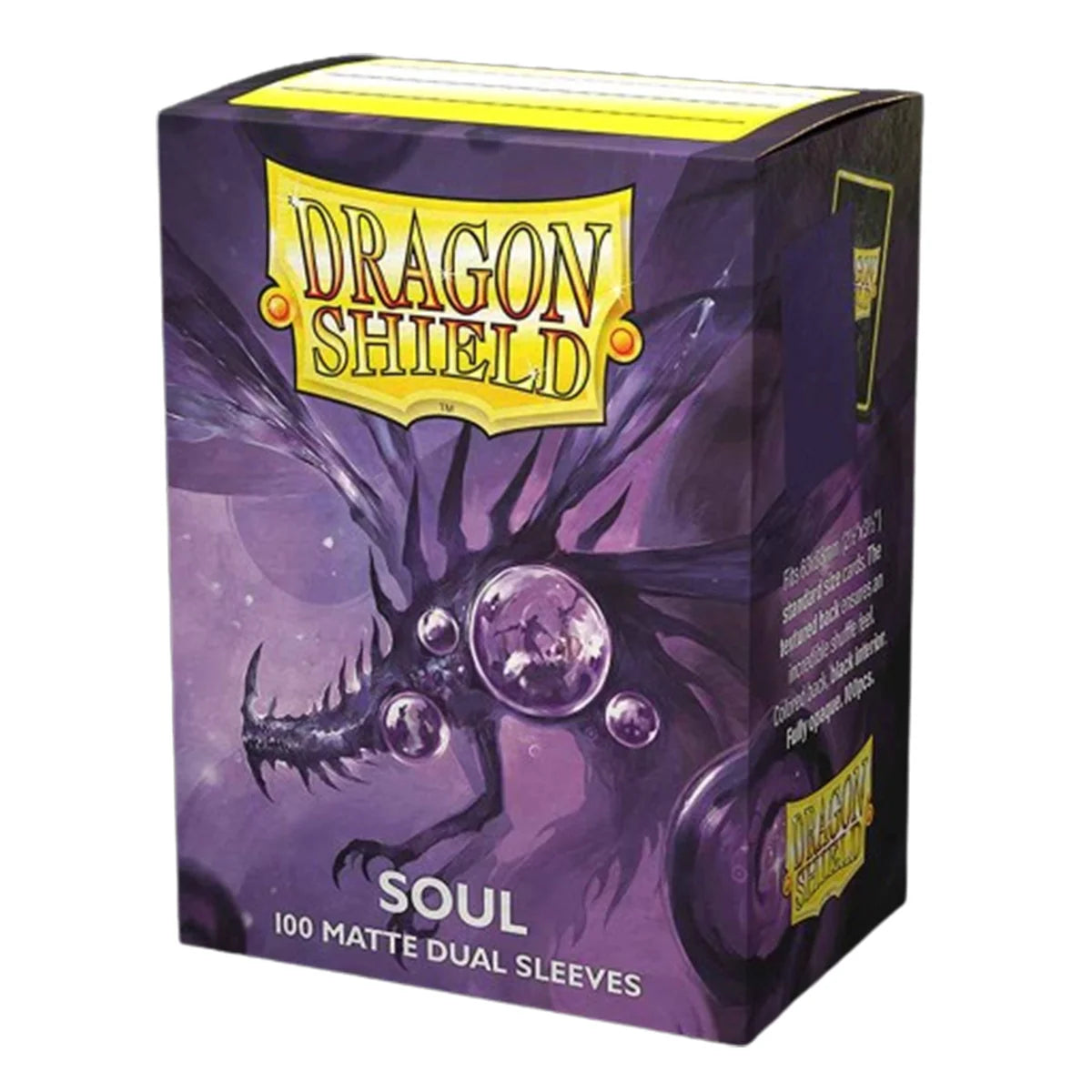 Dragon Shield card sleeves packaging with purple dragon design on a white background