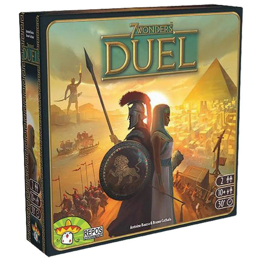 Board game box for '7 Wonders Duel' with ancient Egyptian theme