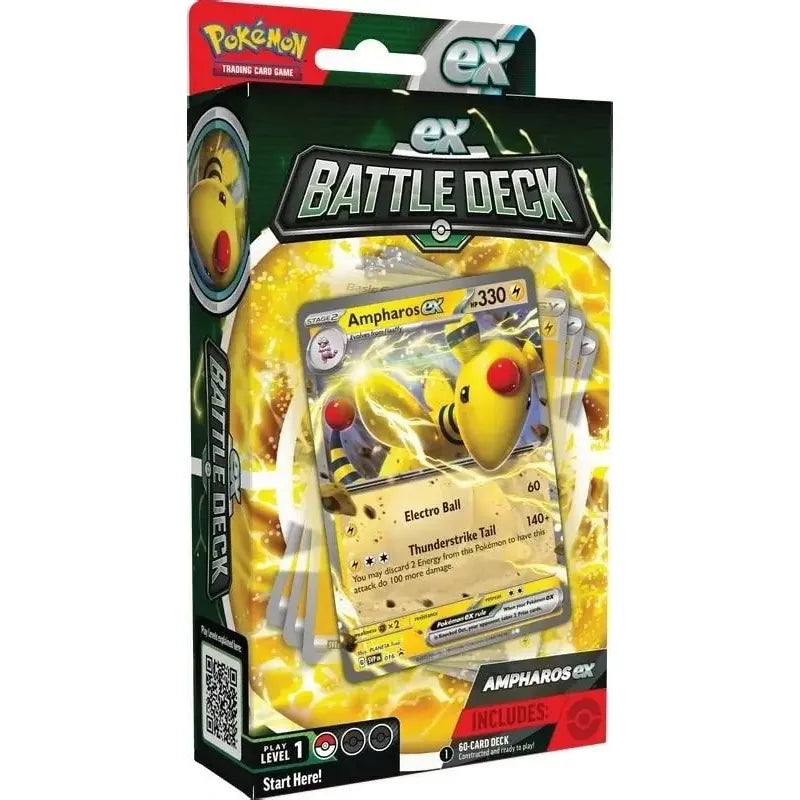 Pokémon trading card game ex Battle Deck packaging with Ampharos EX card