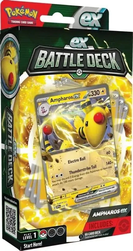 Pokémon trading card game ex Battle Deck packaging with Ampharos EX card