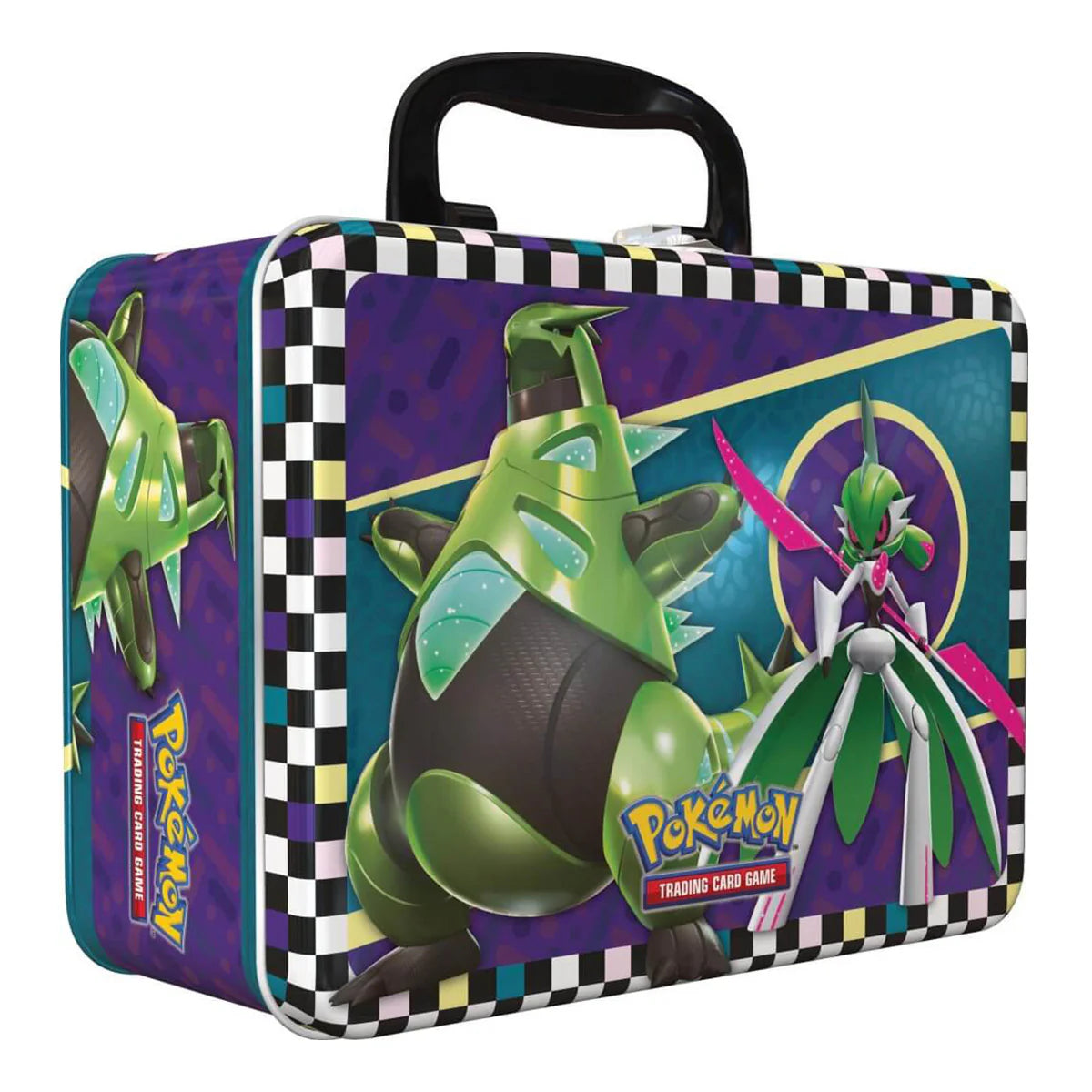 Pokemon trading card gamecollectors chest with character design on a white background