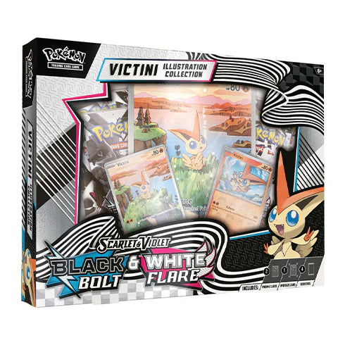 Pokémon Victini illustration collection packaging with Pokémon artwork on a white background