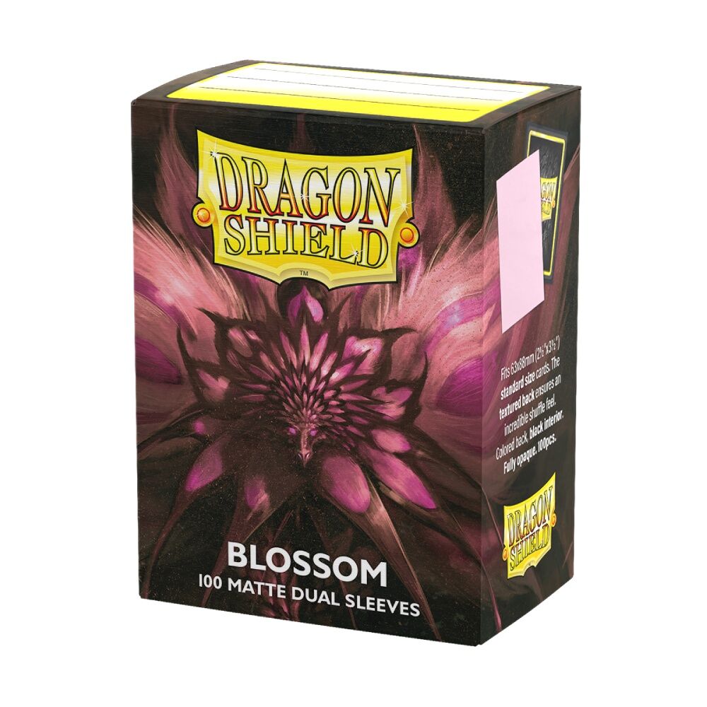 Dragon Shield Blossom card sleeve packaging with a floral design on a white background