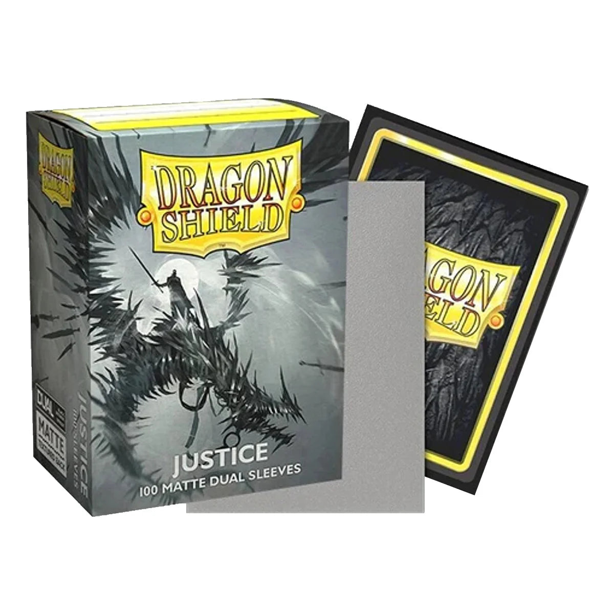 Dragon Shield Standard 100ct Dual Matte Justice Silver Sleeves 63x88mm