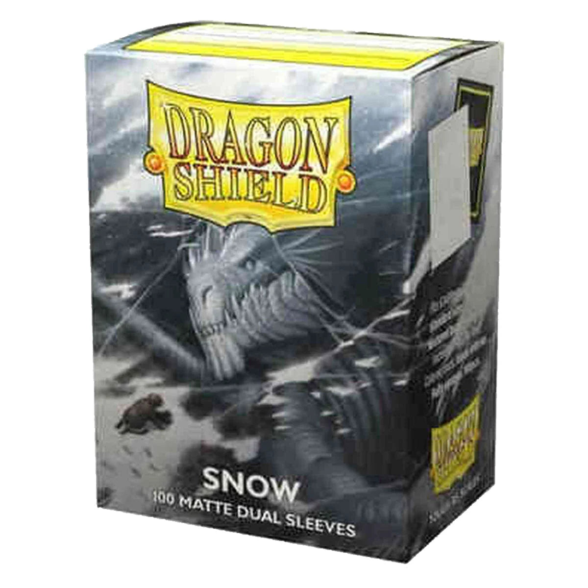 Dragon Shield Snow matte dual sleeves packaging on a white background