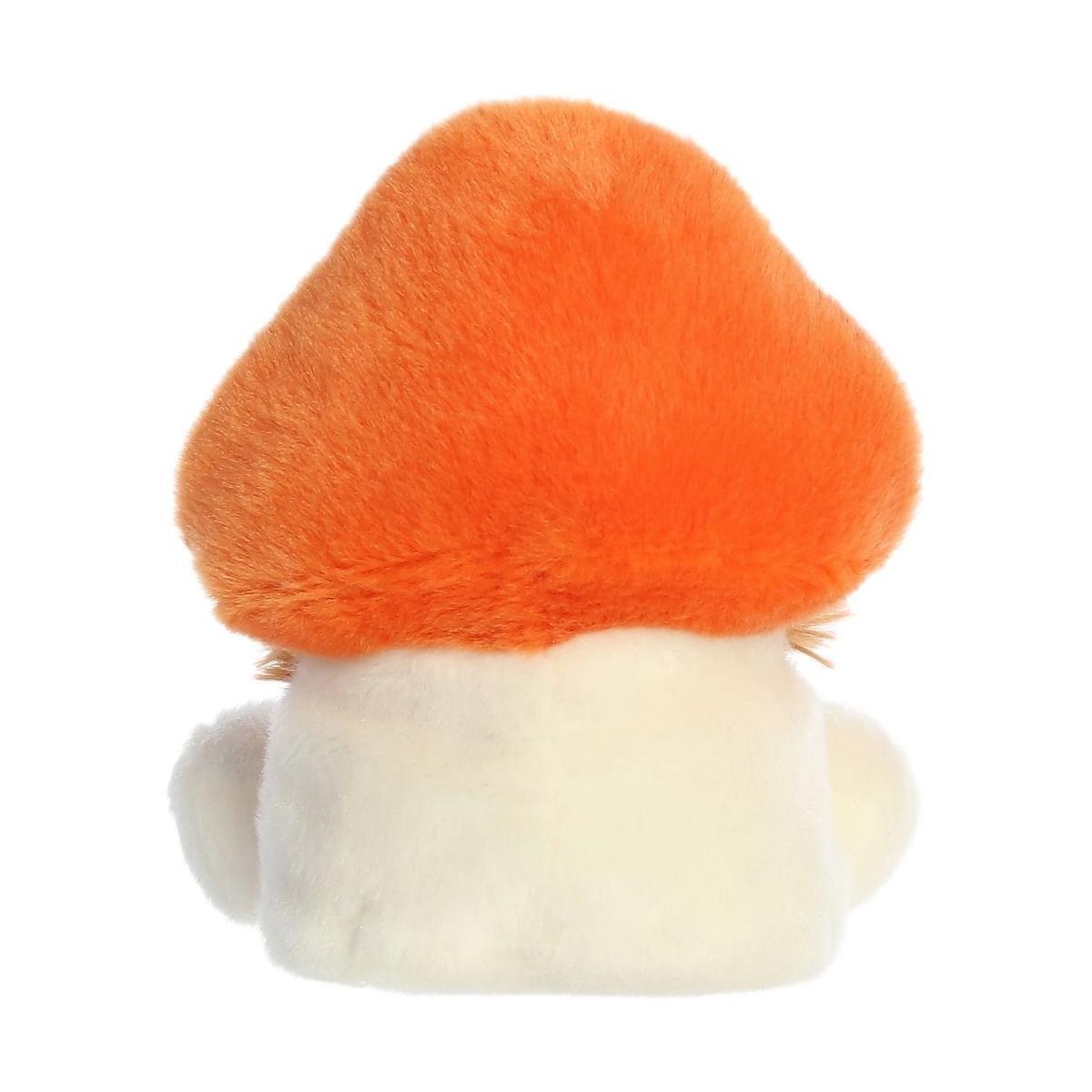 The Twice as Sweet Palm Pal Fabian Fluffy Mushroom is a plush toy with a fuzzy orange cap and small white stem—ideal for bringing whimsy to your travel blog or next quirky party.