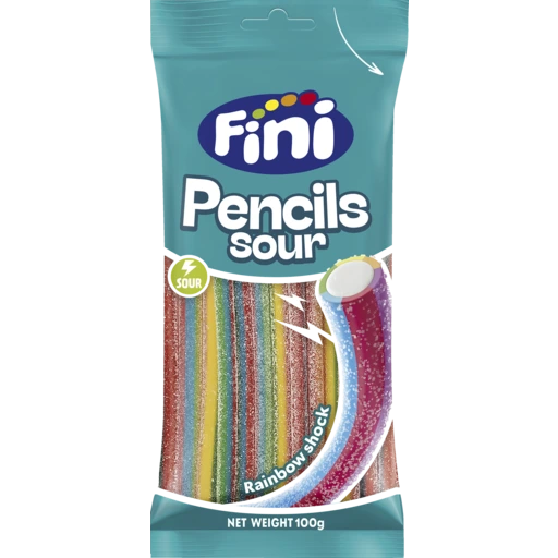 Fini Sour Rainbow Shock Pencils 100g (Spain)