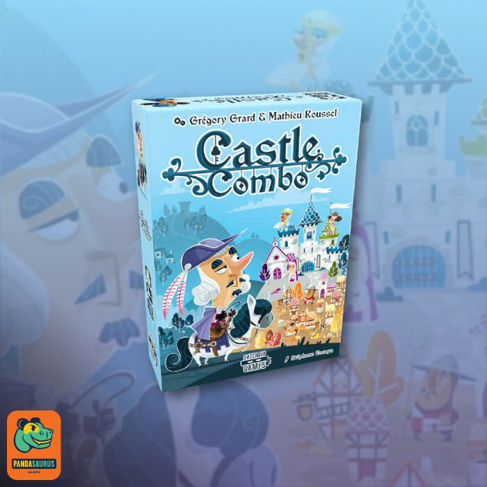 Board game box titled 'Castle Combo' with cartoon characters on a castle-themed background.