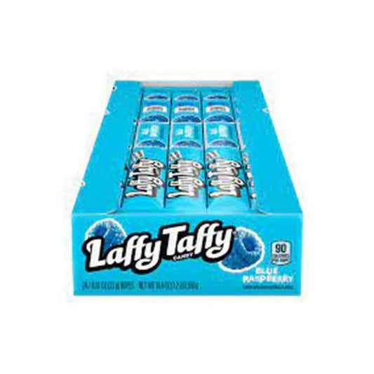 Twice as Sweet Laffy Taffy Rope Blue Raspberry 23g (USA) features classic blue packaging with raspberries and the bold Laffy Taffy logo on front.