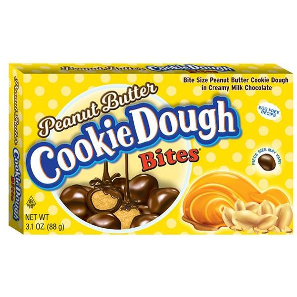 Peanut Butter Cookie Dough Bites 88g (USA) by Twice as Sweet, a tasty American snack for peanut butter fans, with chocolate-covered bites and peanut swirl on a yellow polka-dot pack.