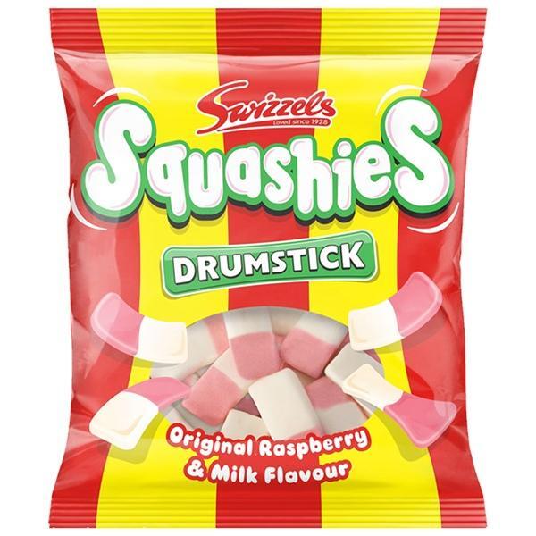 Twice as Sweet Squashies Original Raspberry and Milk 140g (UK) are classic British chewy candies in pink and white, bursting with raspberry and milk flavour.