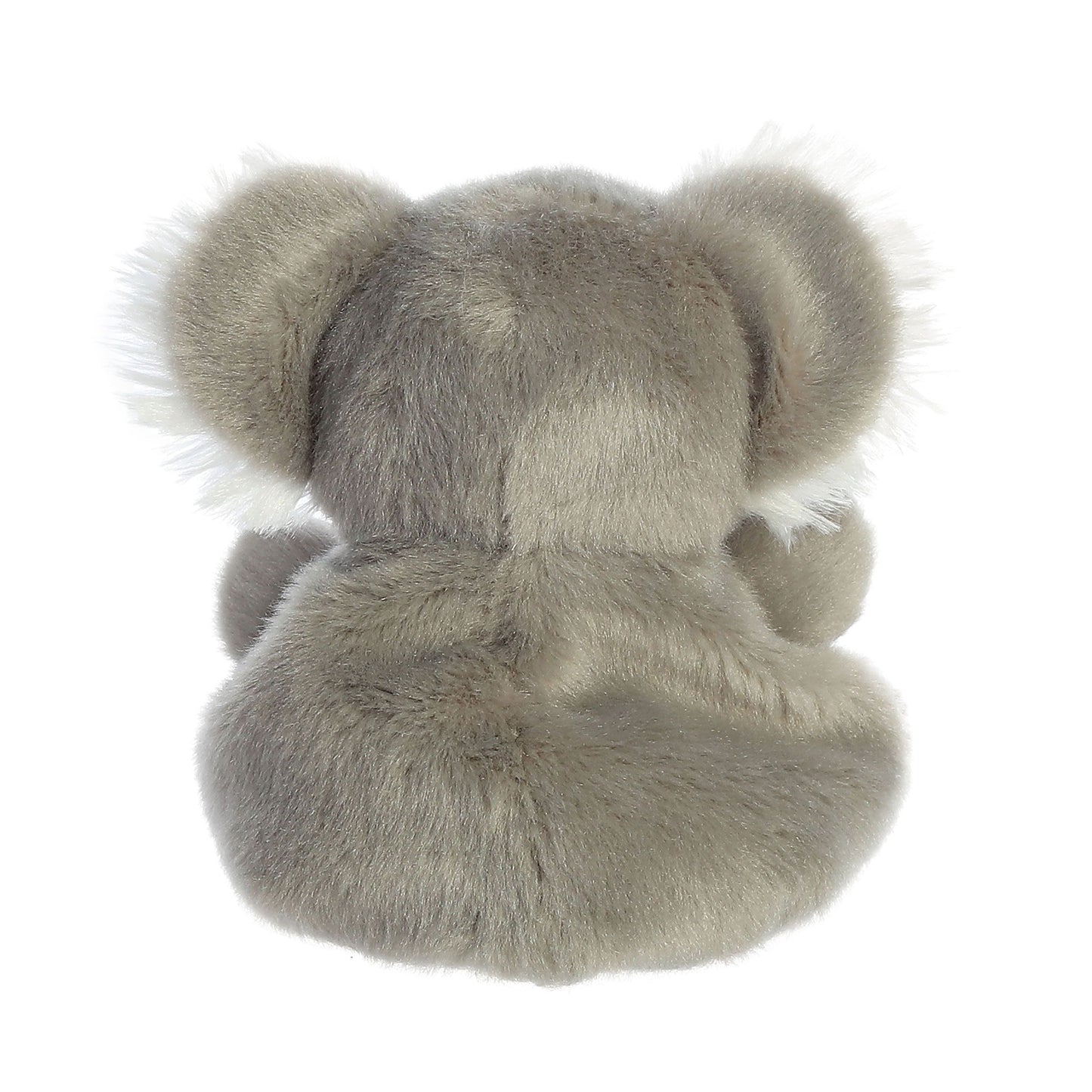 The Twice as Sweet Palm Pal Wiggles Koala plush is pictured from behind, showing its soft gray fur, fluffy round ears, and upright seated pose as a cute zoo stuffed animal.